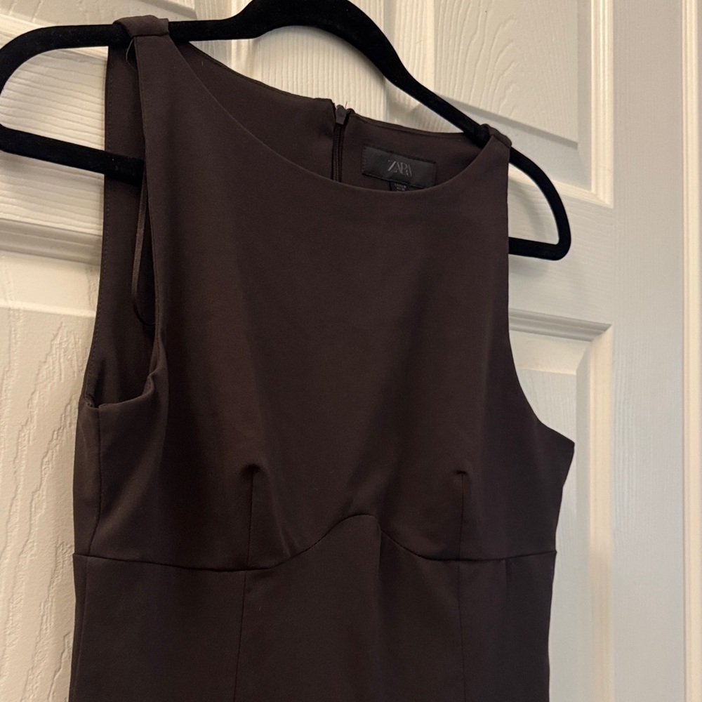 Zara Chocolate Brown Bow Dress - Picture 6 of 7